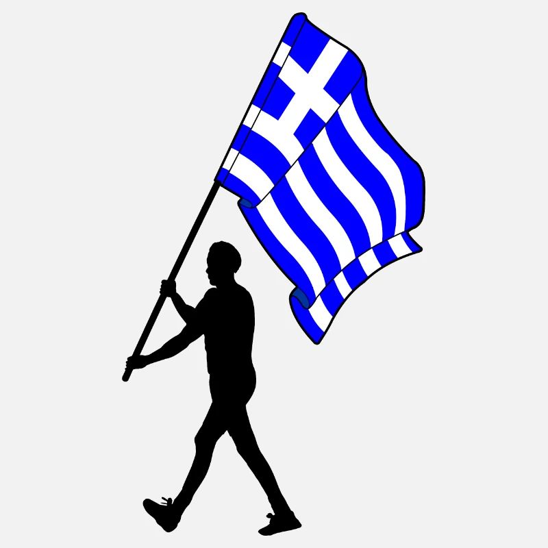 Drapeau Grèce Homme Marche