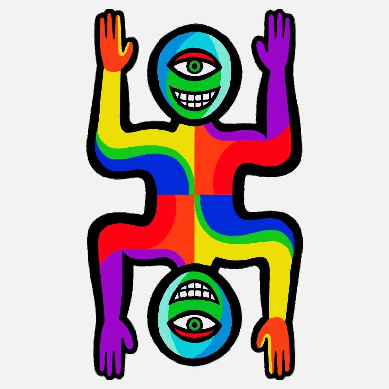 Regenbogen-Zwei-Gesichter-Figur
