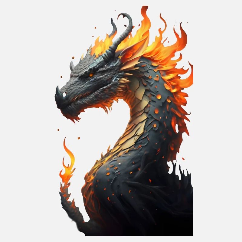 Drachenkopf mit Feuer
