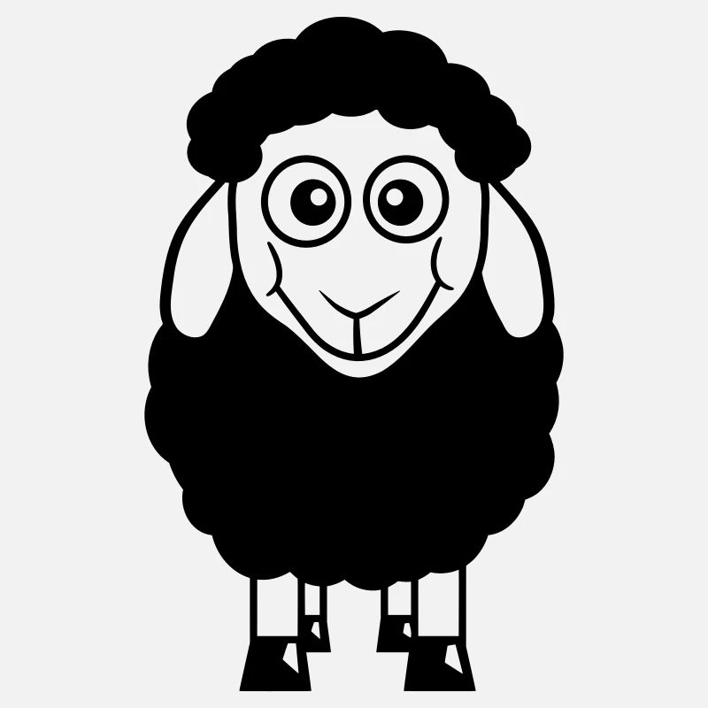 Black Sheep Small Cute Cute Lamb Cool Comic