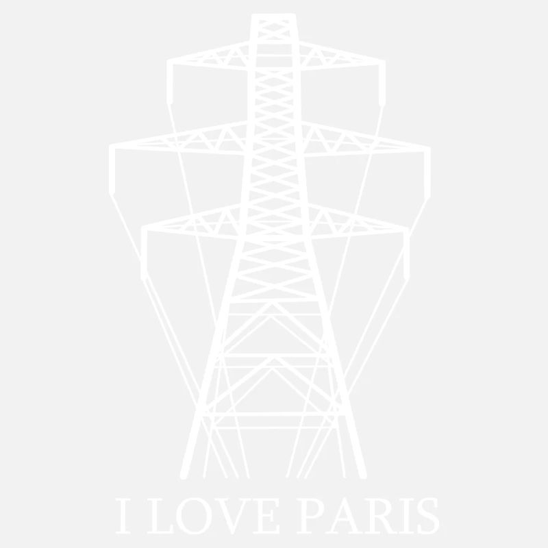 Strommast als Eiffelturm "I Love Paris" Satire