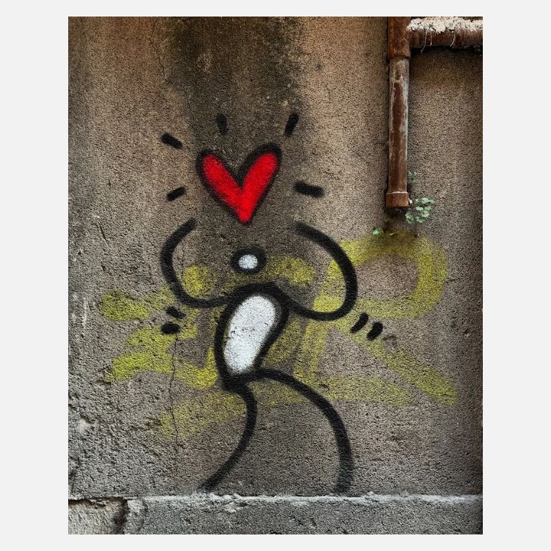 Herz an der Wand – Graffiti der Liebe