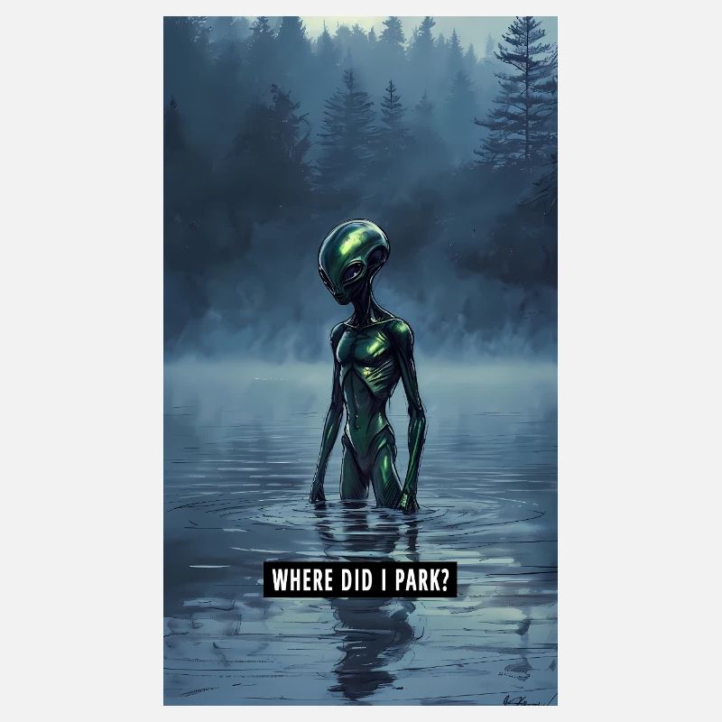 WHERE DID I PARK? - Funny Alien Forest Art