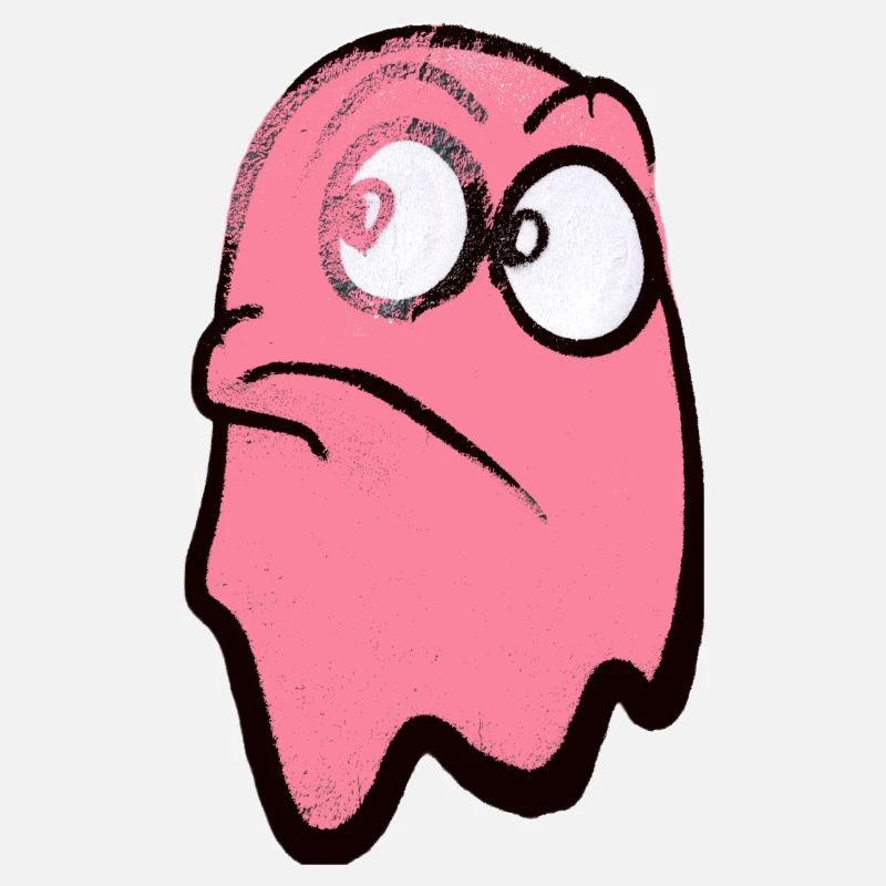 Funny fierce-looking ghost in pink