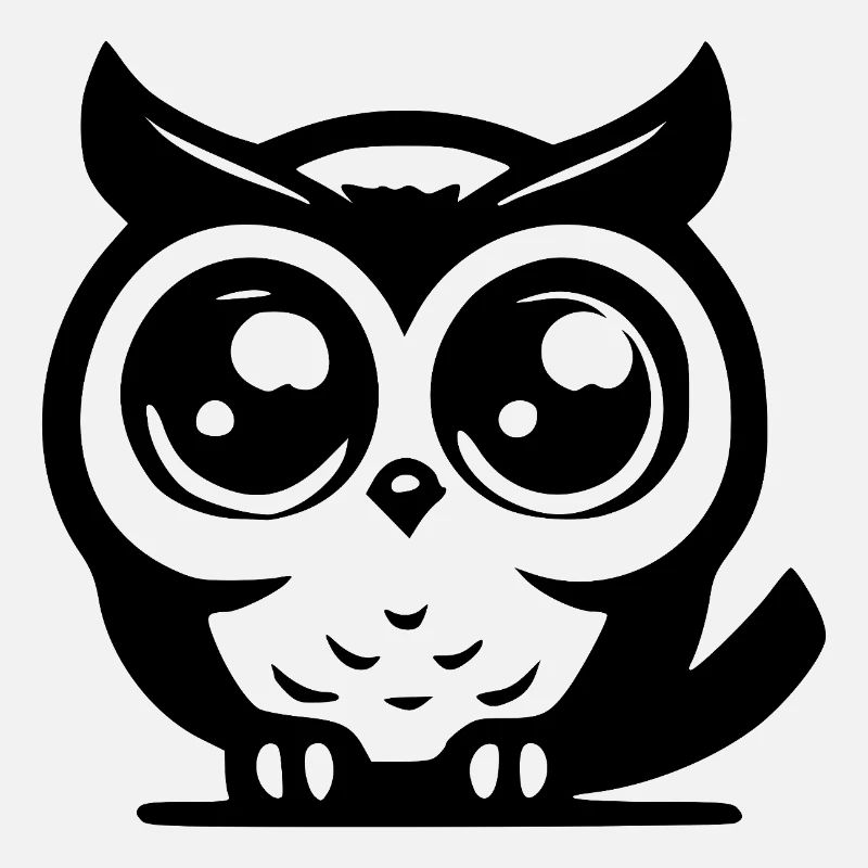 Mignon mignon hibou mignon avec de grands yeux