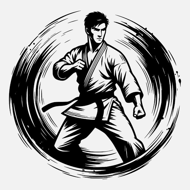 Meisterhafte Karate Kraft und Kontrolle Technik