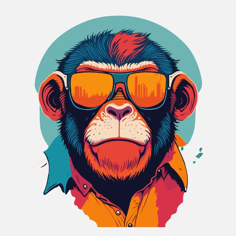 Playful Swagger: Retro Monkey T-Shirt