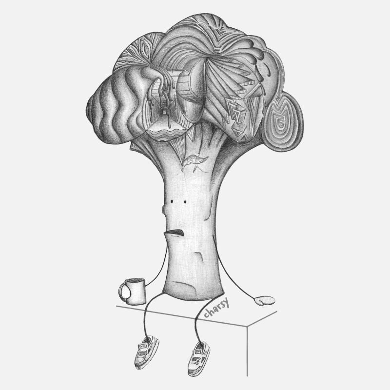 Grumpy Mr Broccoli Funny Cartoon Artwork