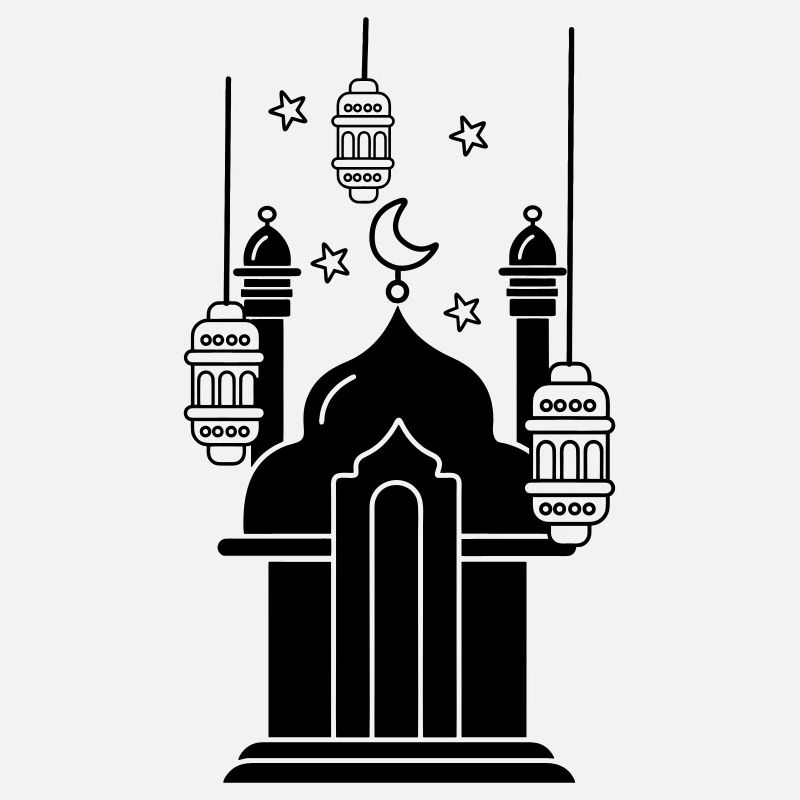 Mosque lights and stars