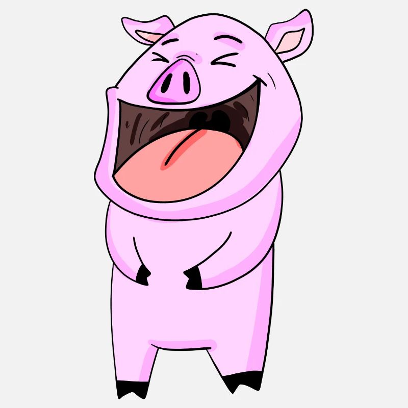 Pig laughs