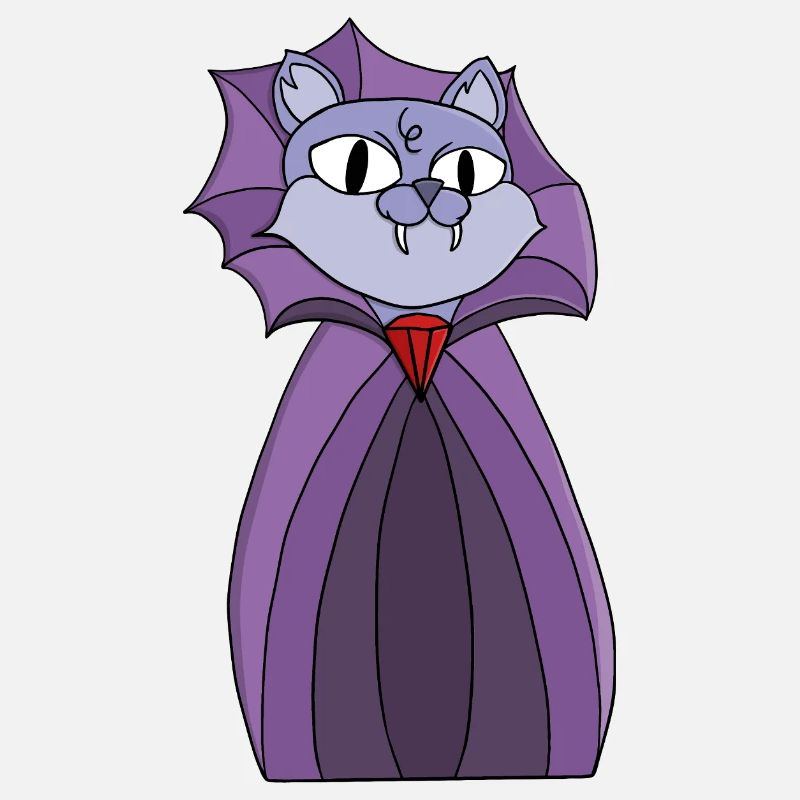 Vampire Cat in Purple Cape