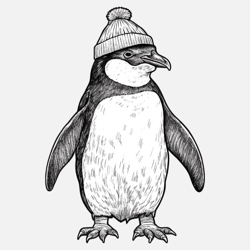 Pingouin mignon avec casquette