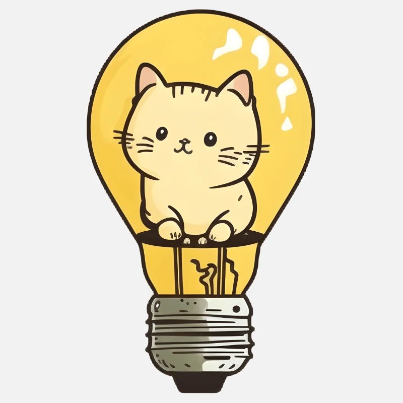 Cat in light bulb