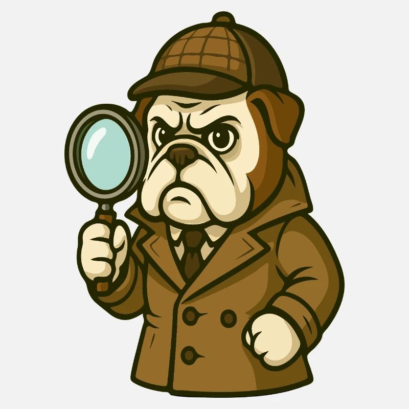 Détective Bouledogue au look classique de Sherlock