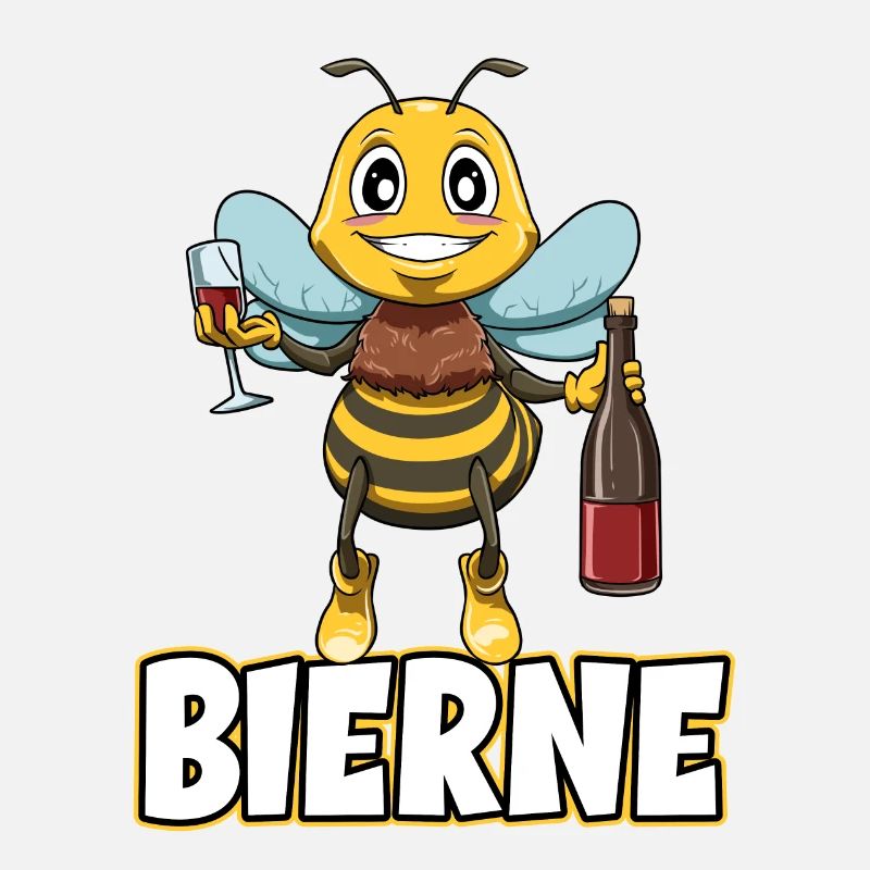 Bierne Biene mit Bier für einen Imker
