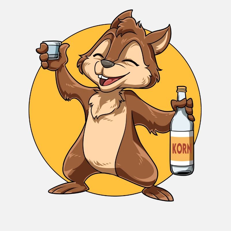 Lustiges Eichhörnchen mit Korn