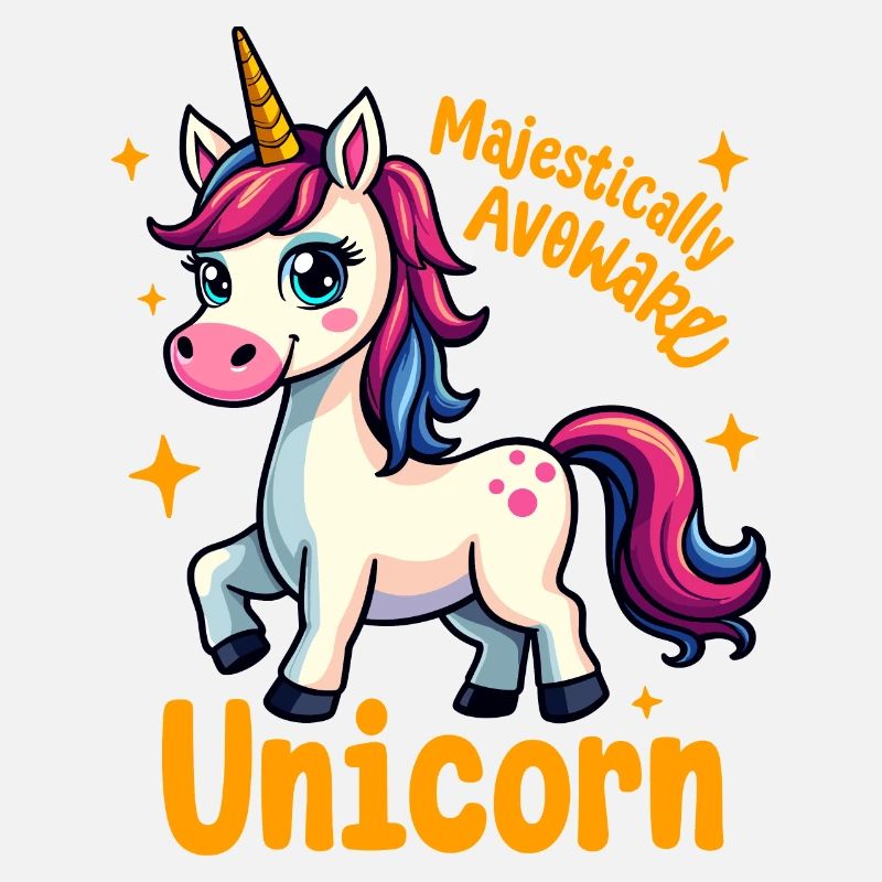 Majestätisch unbeholfenes Einhorn mit Funkeln