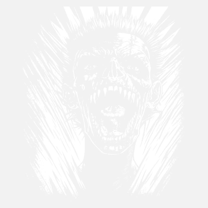 Horror Fan Skull with Mohawk Crazy Punkrocker Pun