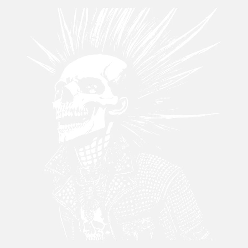 Anarchy Fan Skull mit Mohawk Crazy Antisocial Pu