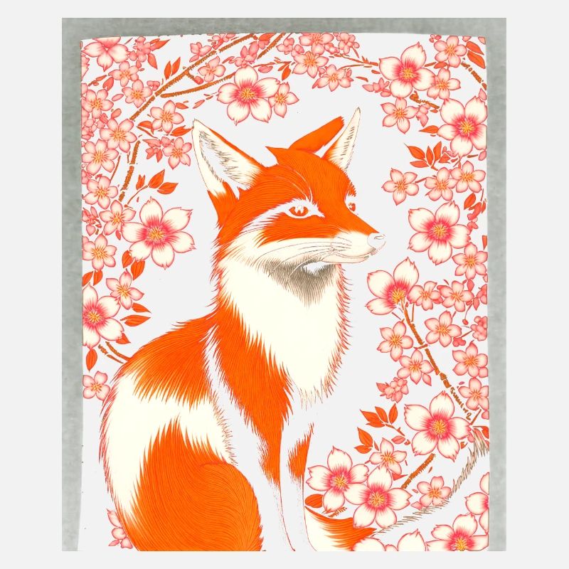 Renards Fleur de cerisier japonais Kitsune Renard
