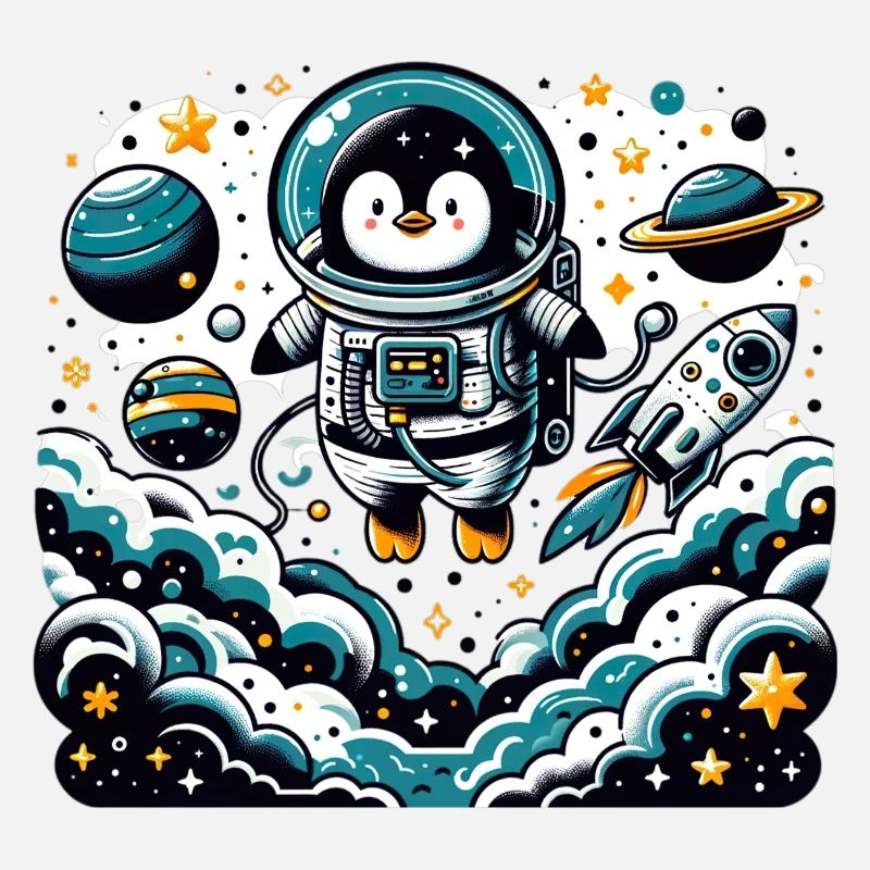 Pinguin als Astronaut für Pinguin Fan