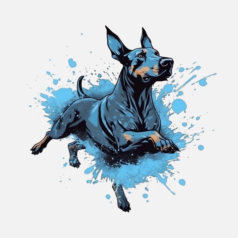 Doberman Dock-Plongée dans l’eau
