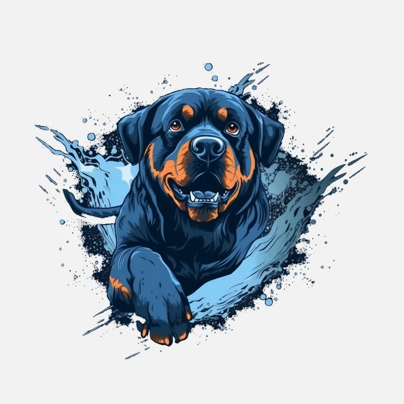 Rottweiler Dock-Plongée dans l’eau