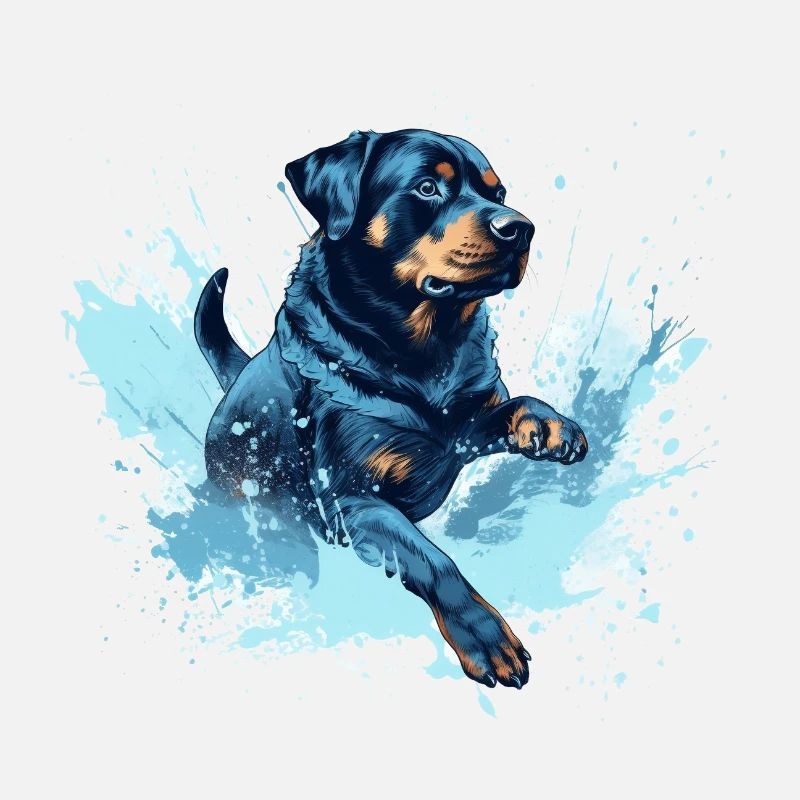 Rottweiler Dock-Plongée dans l’eau