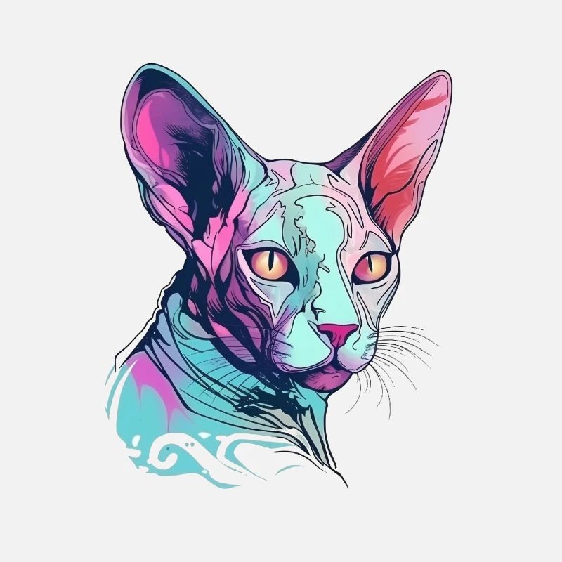 Chat Sphynx coloré