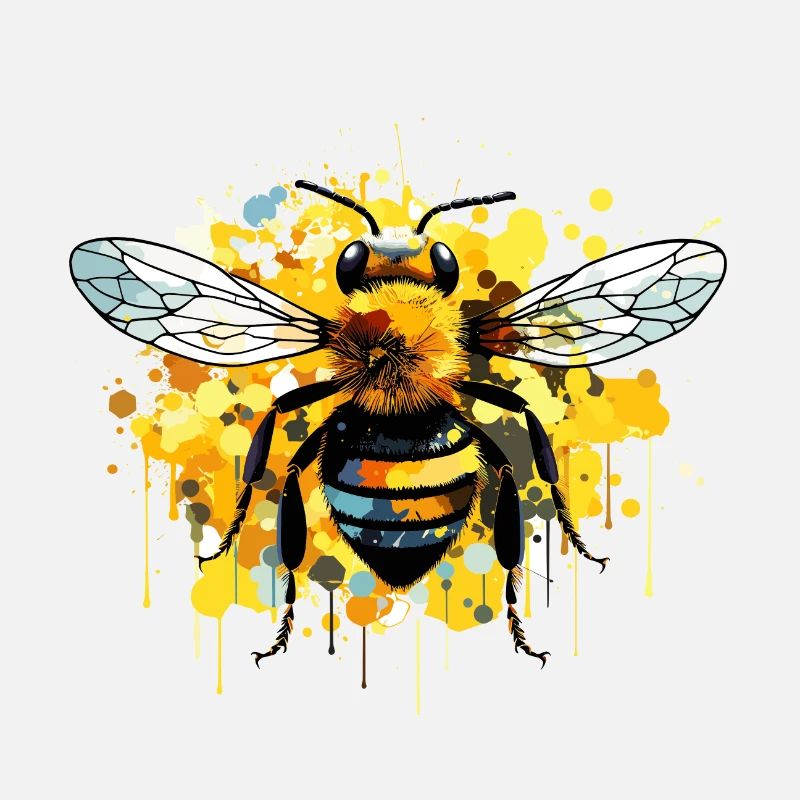 Bee Paint Splash Drop Beekeeper Paint Blobs