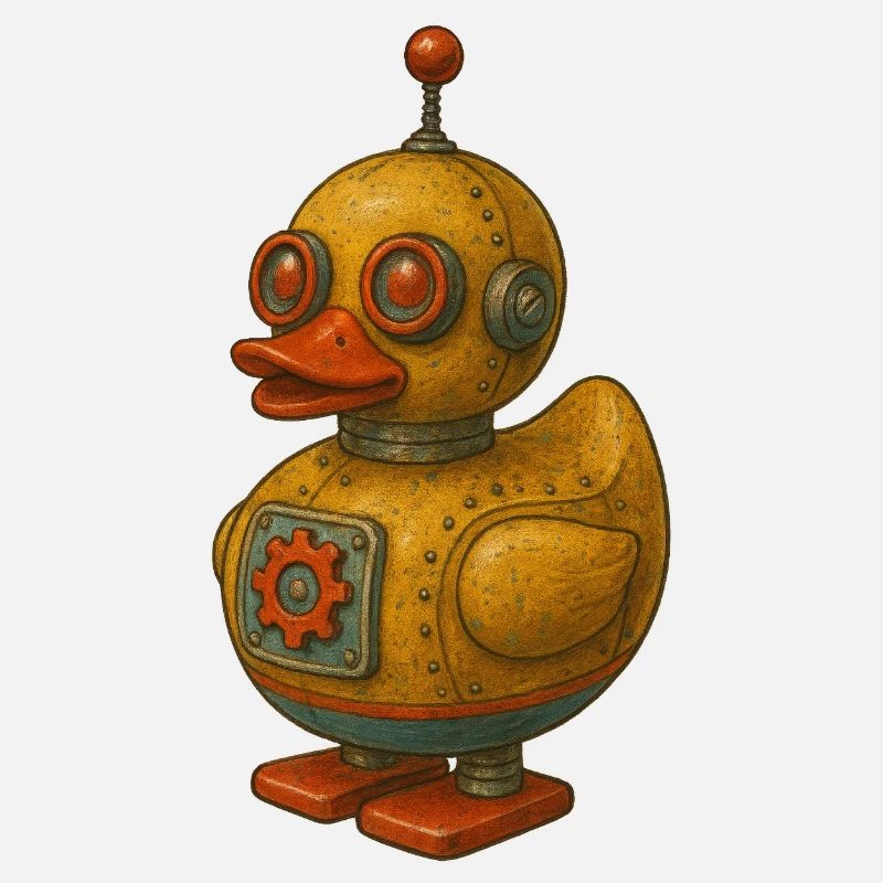 Retro Tin Robot Duck