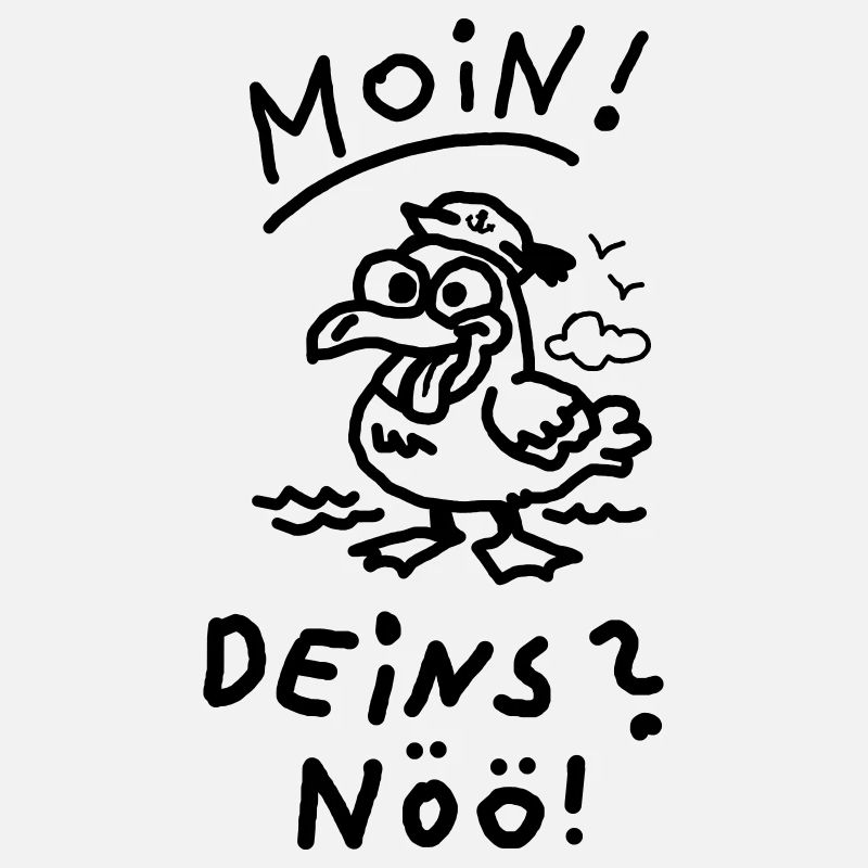 Moin Deins Nöö Möwe Nordisch Meer Witziger Spruch