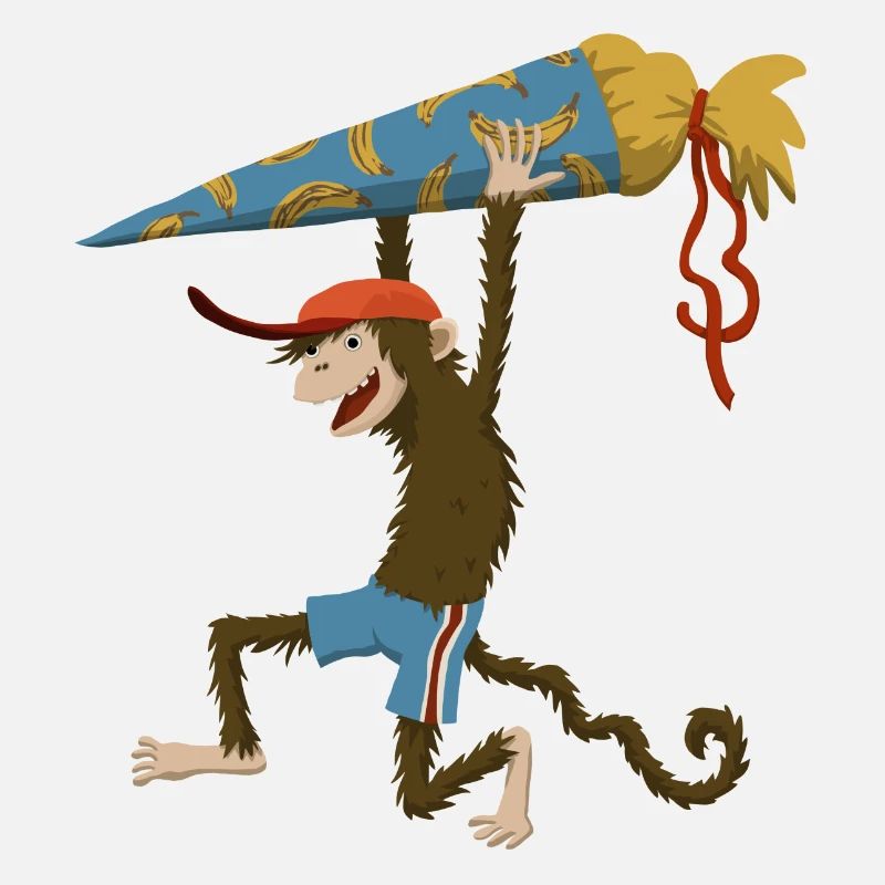 Singe avec cône d’école