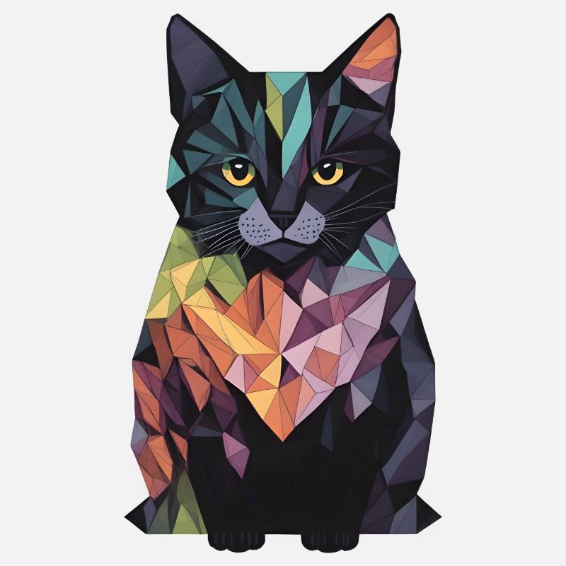 Abstract Colourful Cat