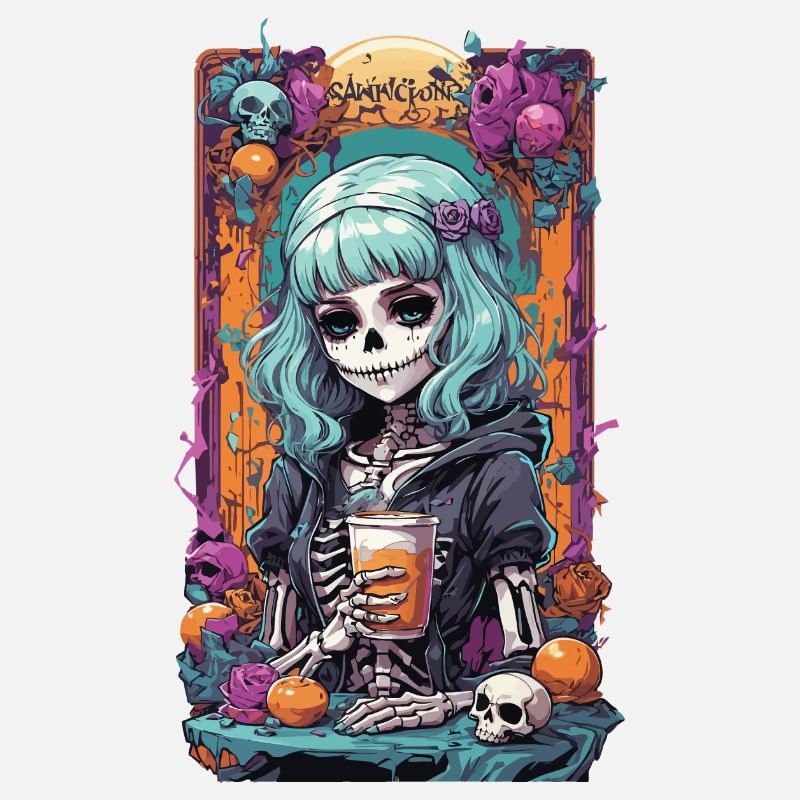 Gothic Girl Pumpkin Spice Latte Fall Design
