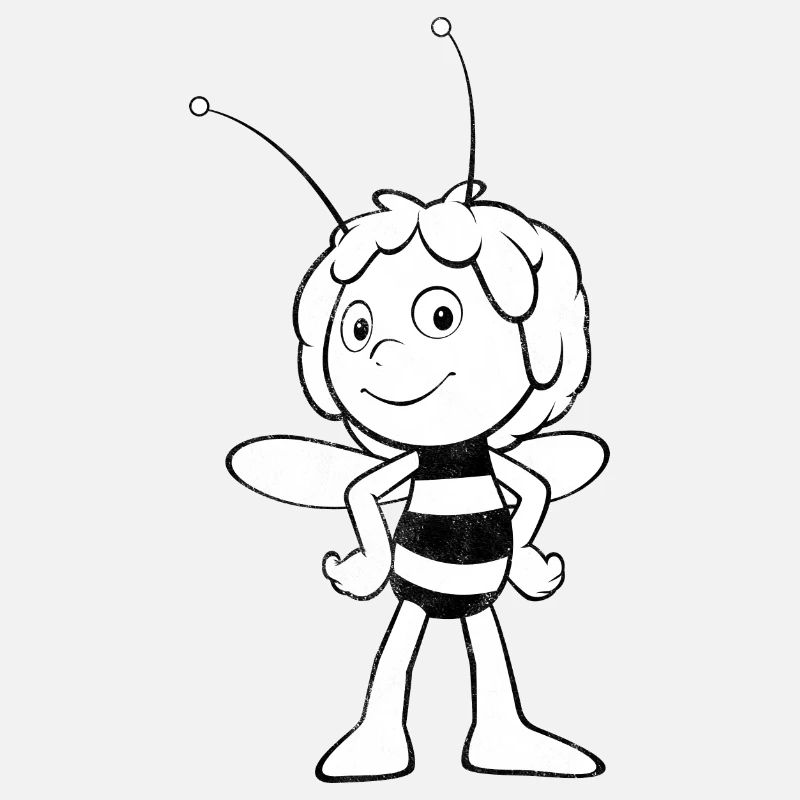 Maya The Bee Black White Line Art