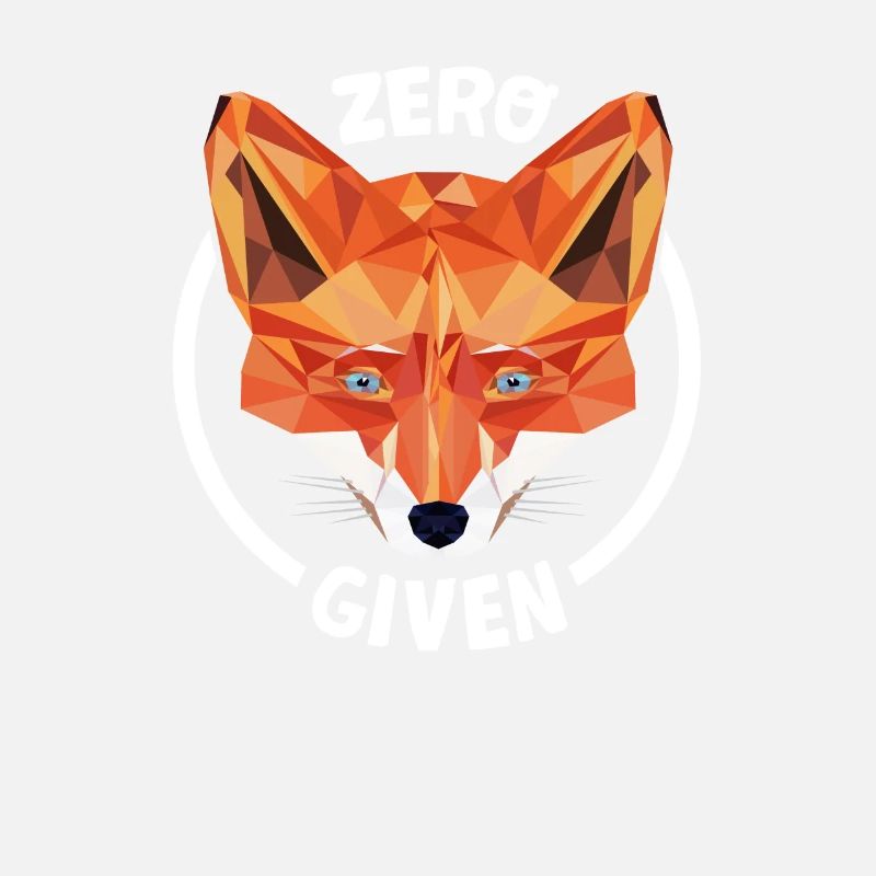 Fuchs Low Poly Design Spruch: Zero Fucks Given