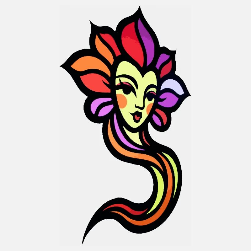 Sun goddess in rainbow colors