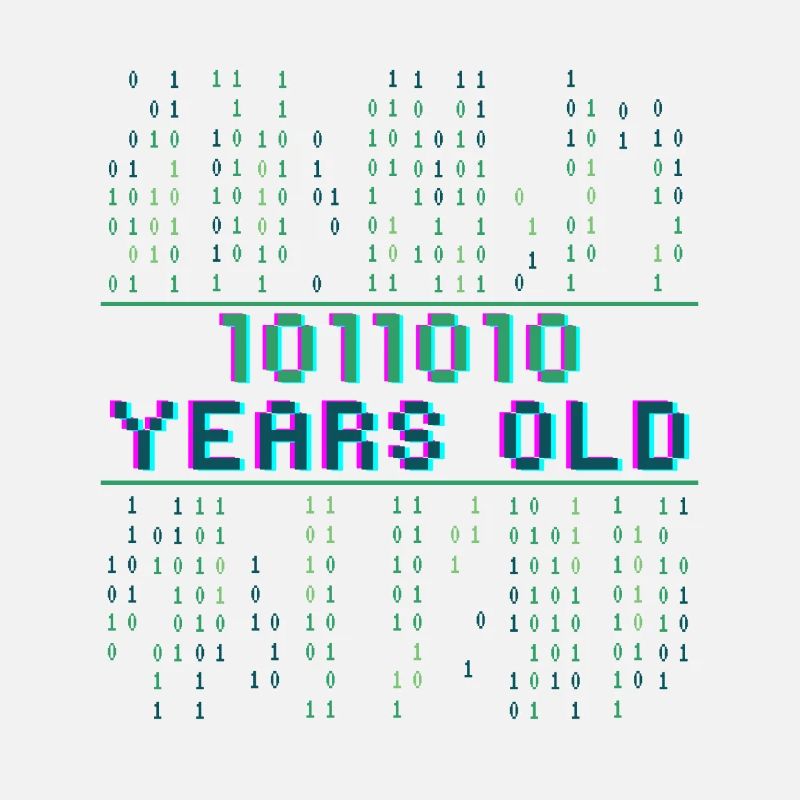 90e anniversaire 90 ans codeur de code binaire