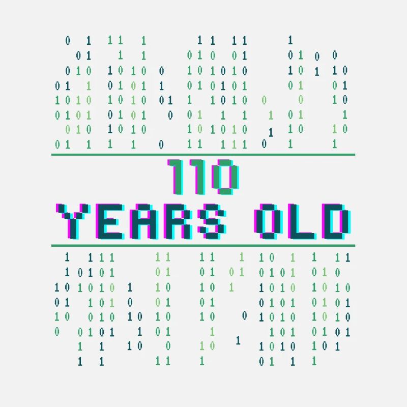 6ème Anniversaire 6 ans Code binaire Informatique