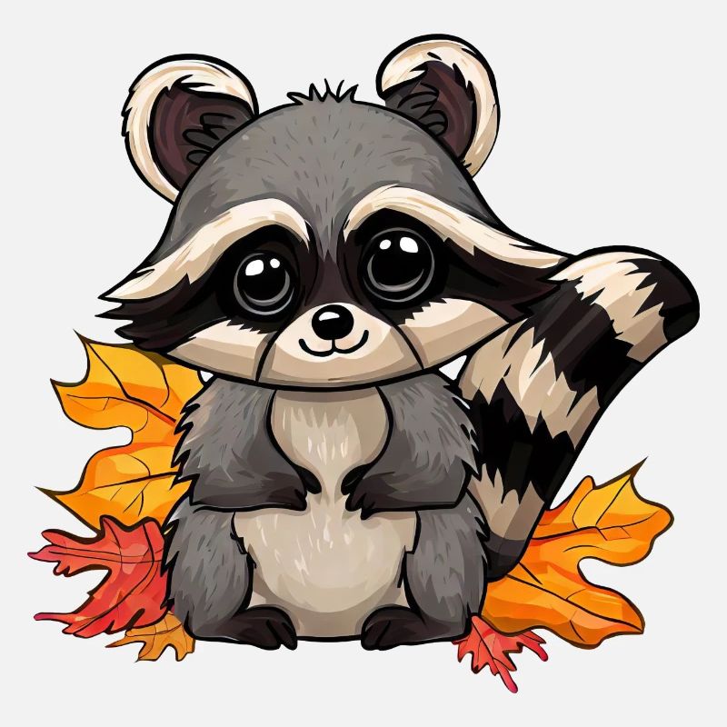 Raton laveur en automne: feuillage et feuillage d’automne