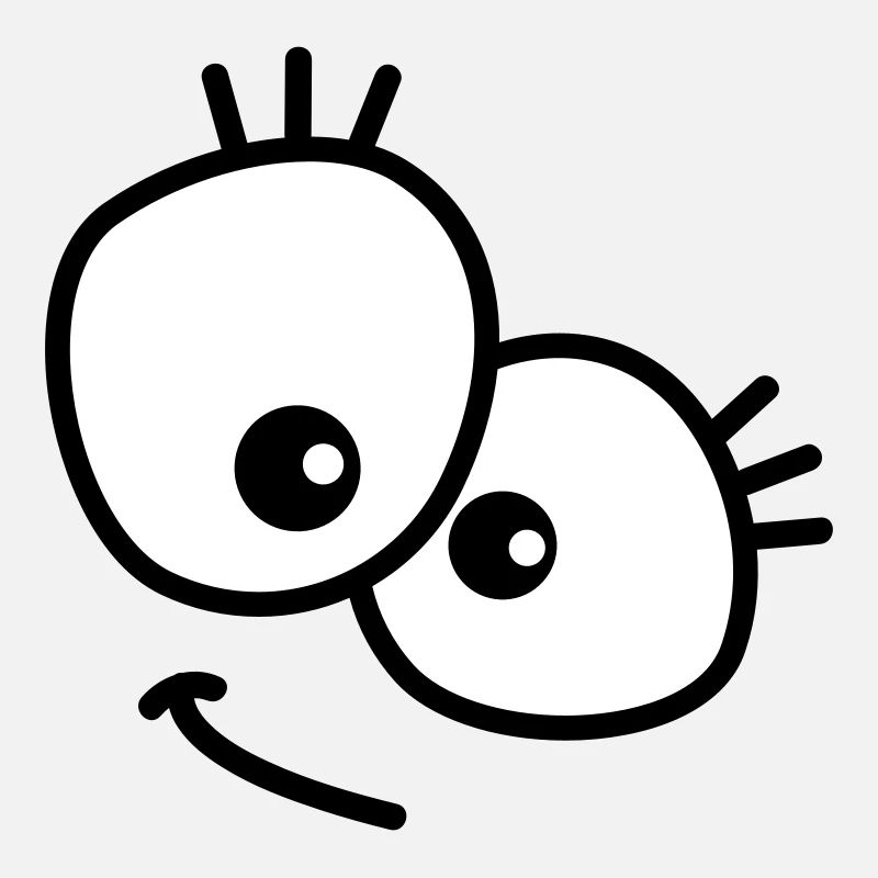 Cute looking cartoon face with big eyes