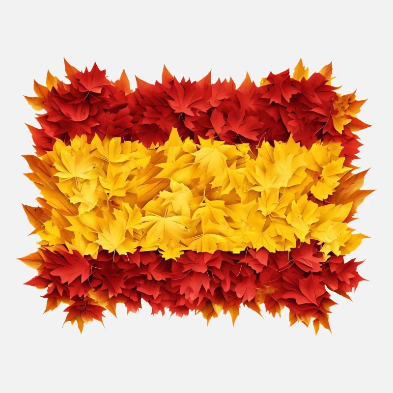 Automne en Espagne: drapeau et feuillage d’automne