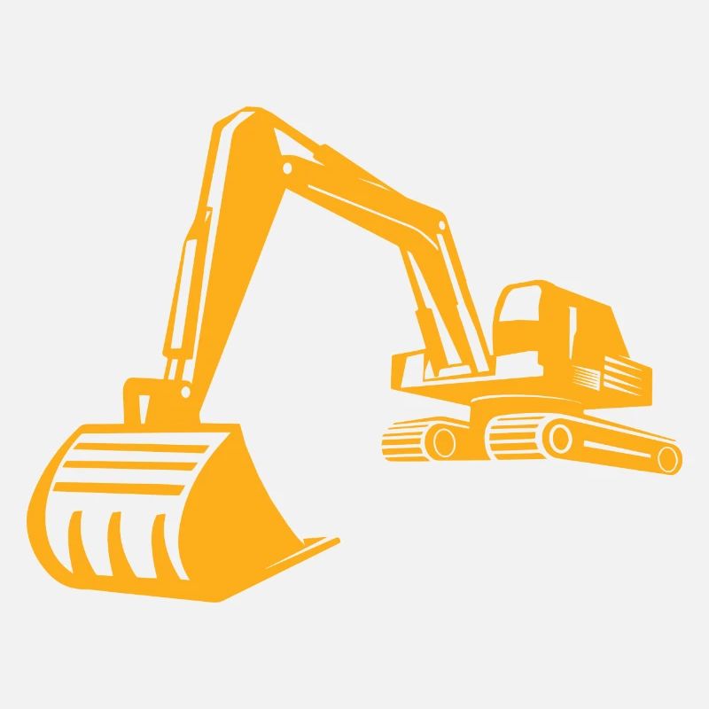 Excavator Silhouette, Precise Design for