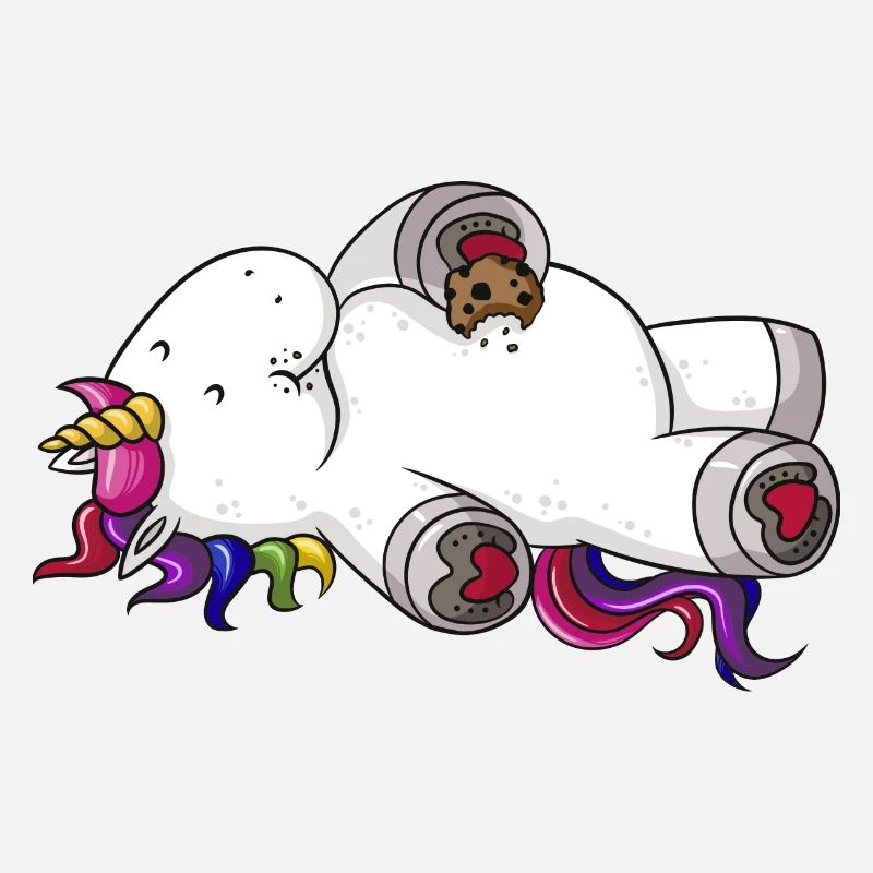 Mampfendes Comic Einhorn Regenbogen