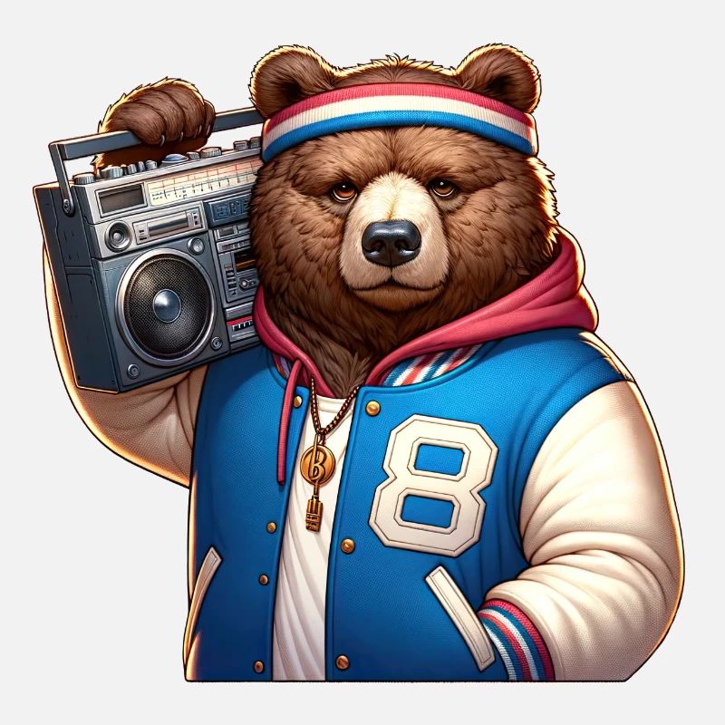 Illustration stylisée d’un ours cool