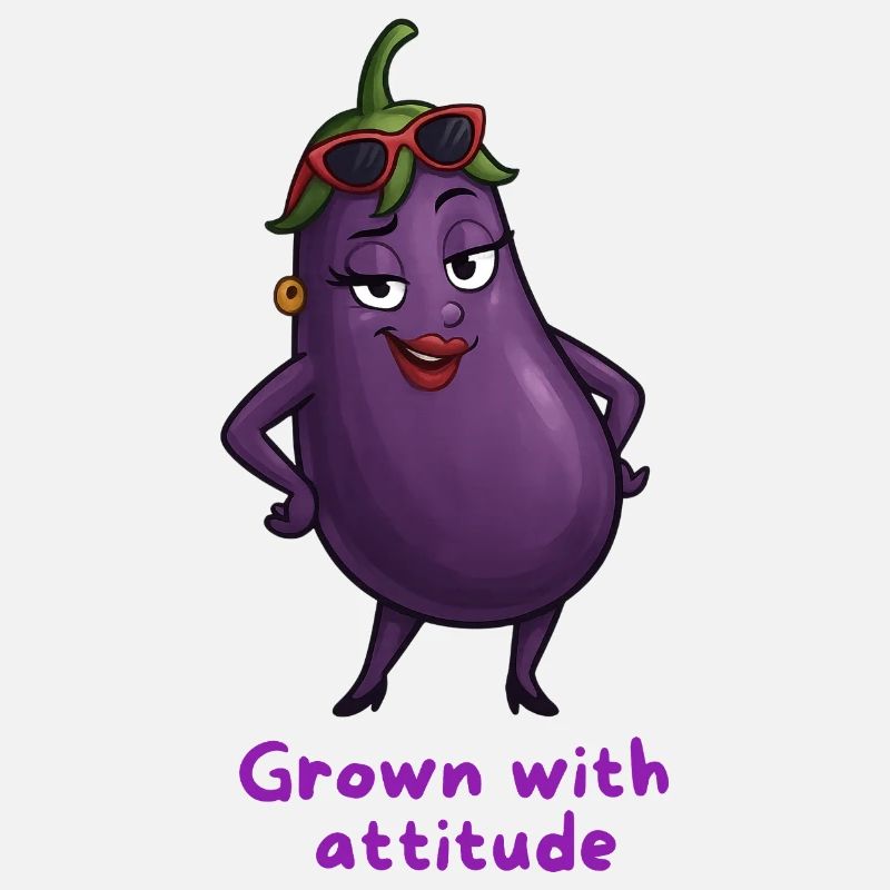 Aubergine mit Attitüde Gemüse Illustration 