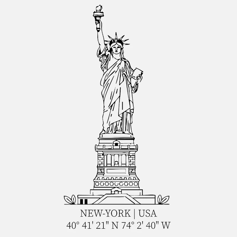 Statue de la Liberté avec coordonnées GPS