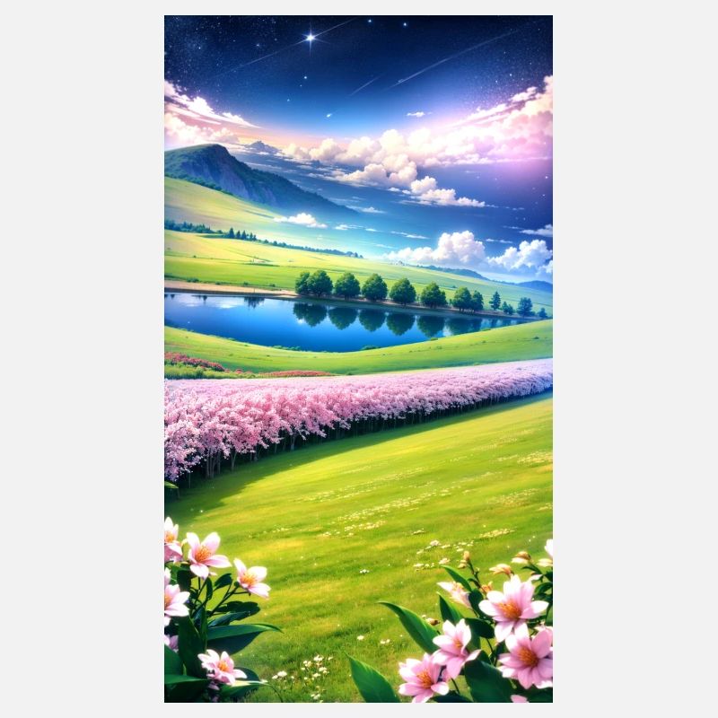 Landschaft mit 4 Bereichen, Generative KI