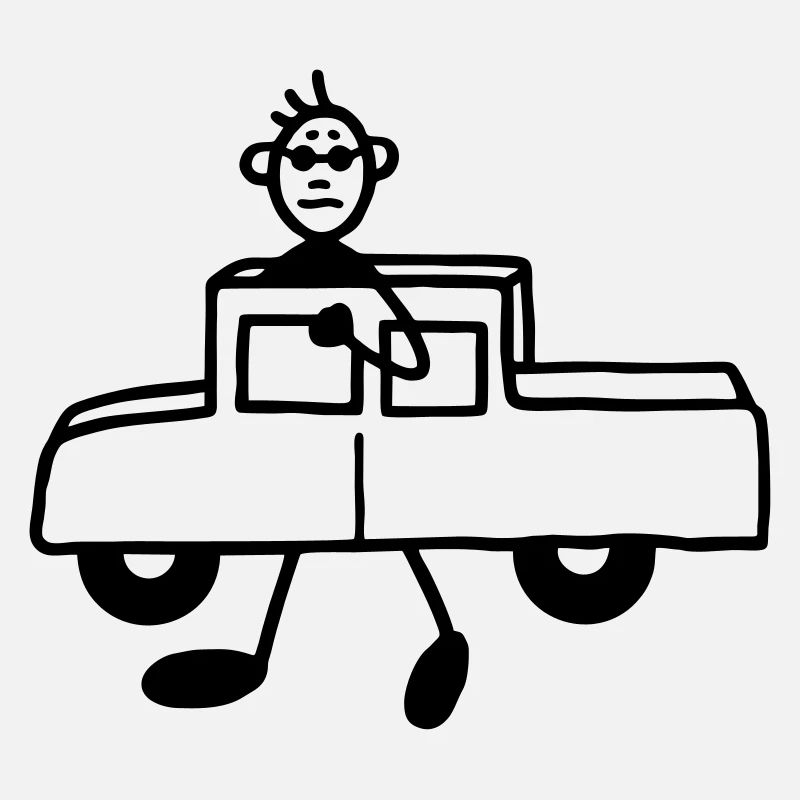 Mann trägt sein Auto